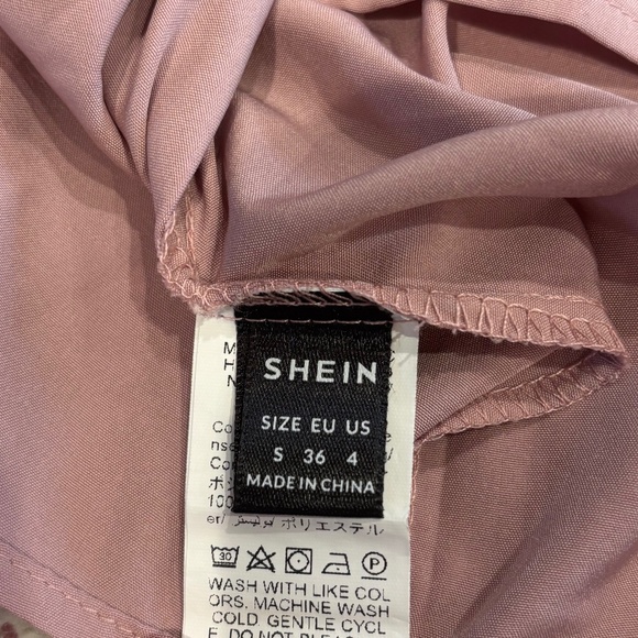 SHEIN Womens Dressy Pale Pink Long Sleeve Blouse - Size S - Picture 4 of 4